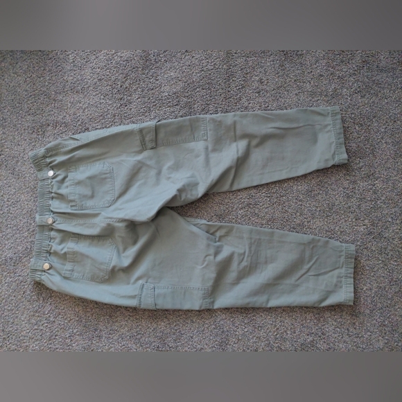 Sage Green Cotton Canvas Utility Pants Straight Leg Minimalist Outdoors 14-16 - Picture 6 of 7